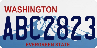 WA license plate ABC2823