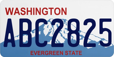 WA license plate ABC2825