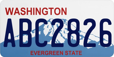 WA license plate ABC2826
