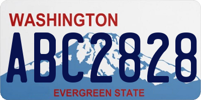 WA license plate ABC2828