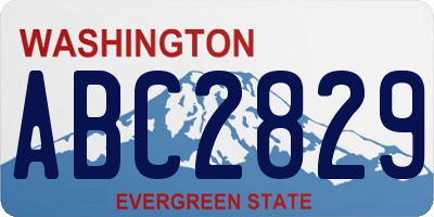 WA license plate ABC2829