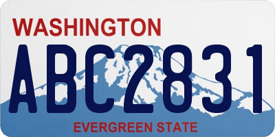 WA license plate ABC2831