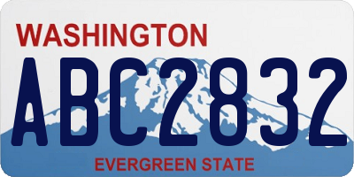 WA license plate ABC2832