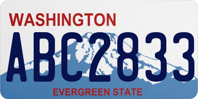 WA license plate ABC2833