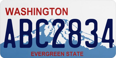 WA license plate ABC2834