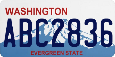 WA license plate ABC2836