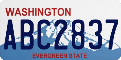 WA license plate ABC2837