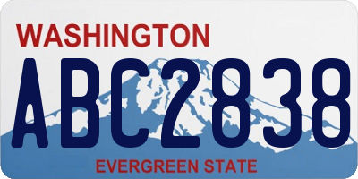 WA license plate ABC2838