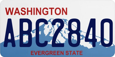 WA license plate ABC2840