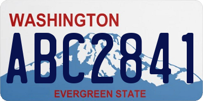 WA license plate ABC2841
