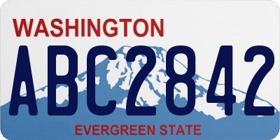 WA license plate ABC2842