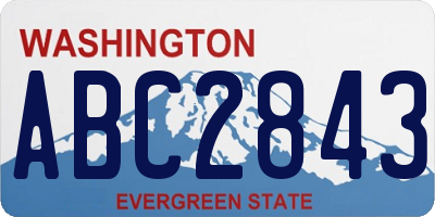WA license plate ABC2843
