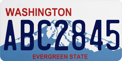 WA license plate ABC2845