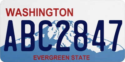 WA license plate ABC2847