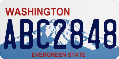 WA license plate ABC2848