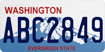 WA license plate ABC2849