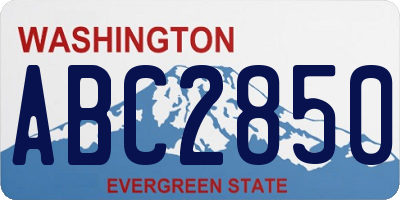 WA license plate ABC2850