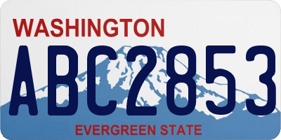 WA license plate ABC2853