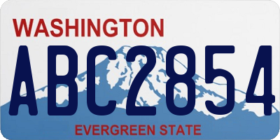 WA license plate ABC2854