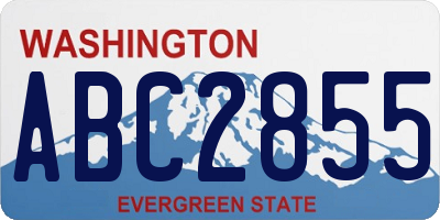 WA license plate ABC2855