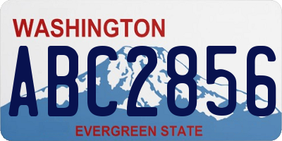 WA license plate ABC2856