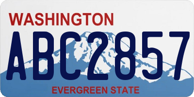 WA license plate ABC2857