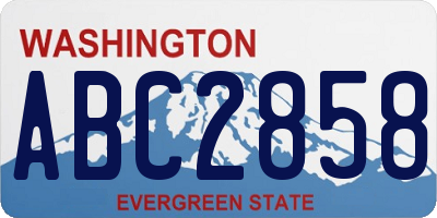 WA license plate ABC2858