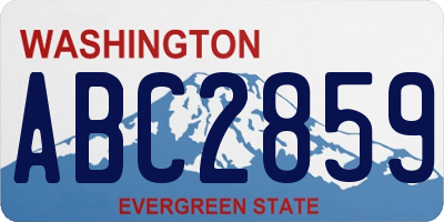 WA license plate ABC2859