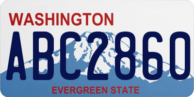 WA license plate ABC2860
