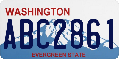 WA license plate ABC2861