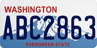 WA license plate ABC2863