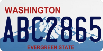 WA license plate ABC2865