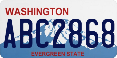 WA license plate ABC2868