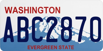 WA license plate ABC2870