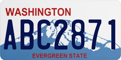 WA license plate ABC2871