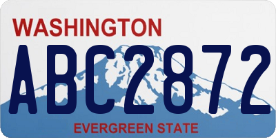 WA license plate ABC2872