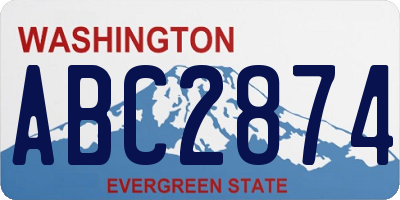 WA license plate ABC2874