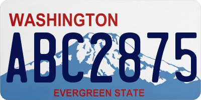 WA license plate ABC2875
