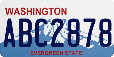 WA license plate ABC2878