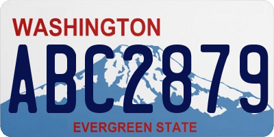 WA license plate ABC2879