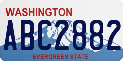 WA license plate ABC2882