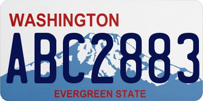 WA license plate ABC2883