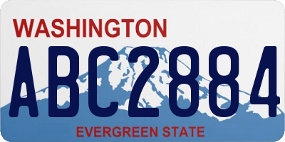 WA license plate ABC2884