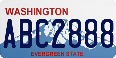 WA license plate ABC2888