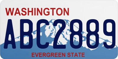 WA license plate ABC2889