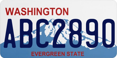 WA license plate ABC2890