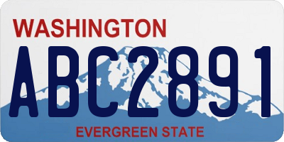 WA license plate ABC2891