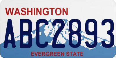 WA license plate ABC2893