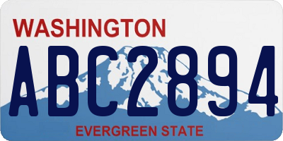 WA license plate ABC2894