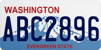 WA license plate ABC2896